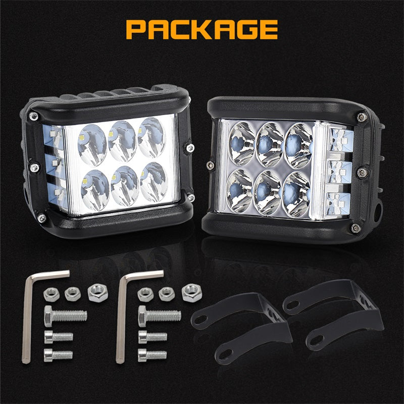 Blue Dual Side Shooter LED Pod Lights, 4 inch LED Light Pods with DRL Solid&Strobe Off Road LED Driving Cube Lights for Tractor Plow Truck ATV UTV SUV 4x4 Boat Motorcycle