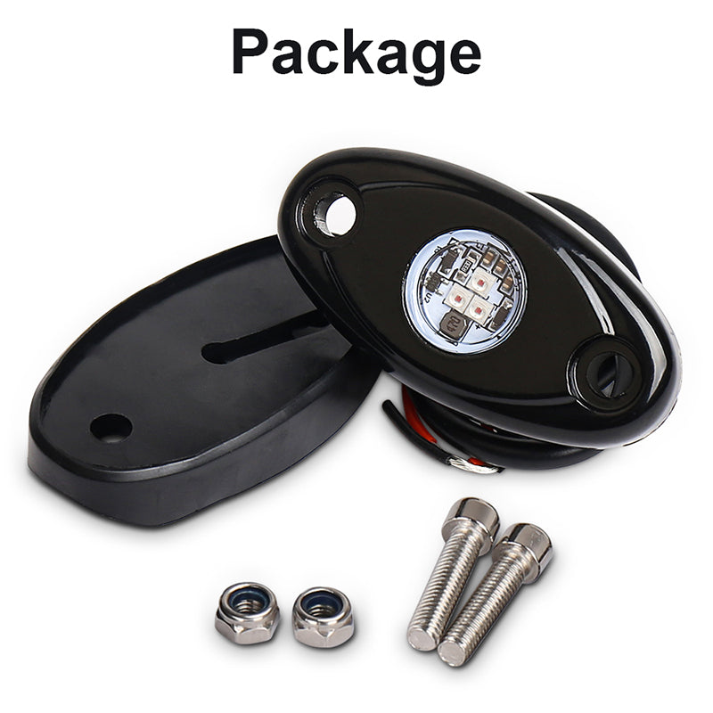 2 Pods LED Rock Lights, Red Rock Lights Waterproof IP68 Neon Underglow Lights Compatible with Off Road Truck Pickups Cars ATV UTV SUV Motorcycle Boat