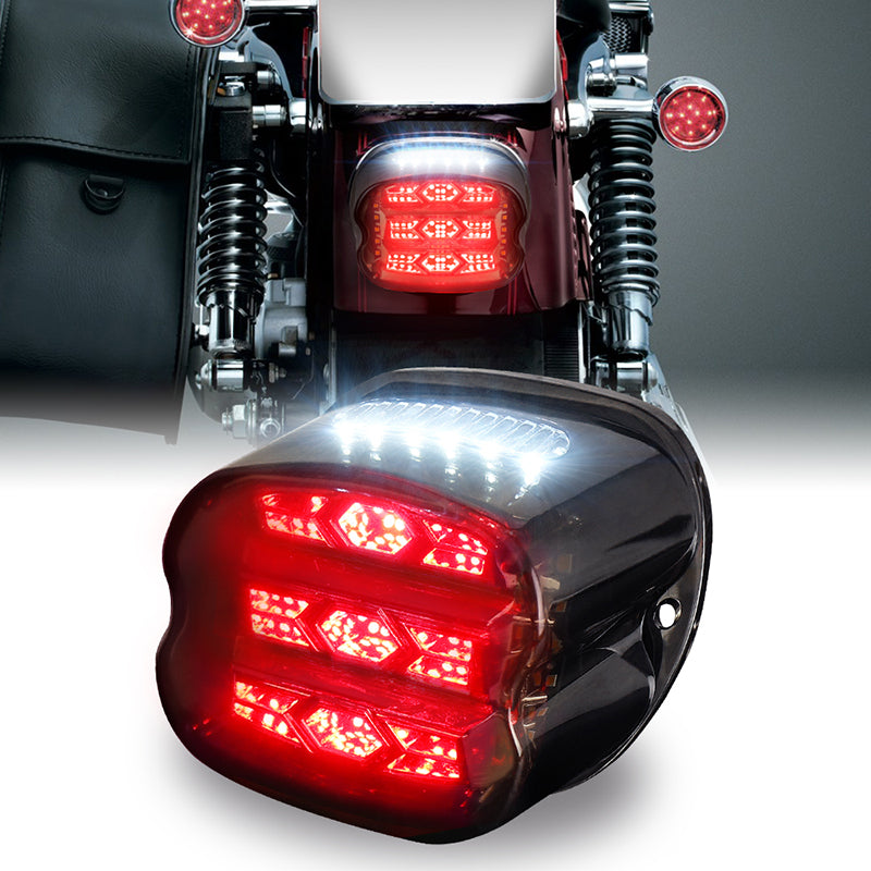 LED Tail Light with Turn Signal 300% Bright Brake Light Smoke Lens Rear Light Compatible with Harley Road King Electra Glide Road Glide Softail Sportster Dyna