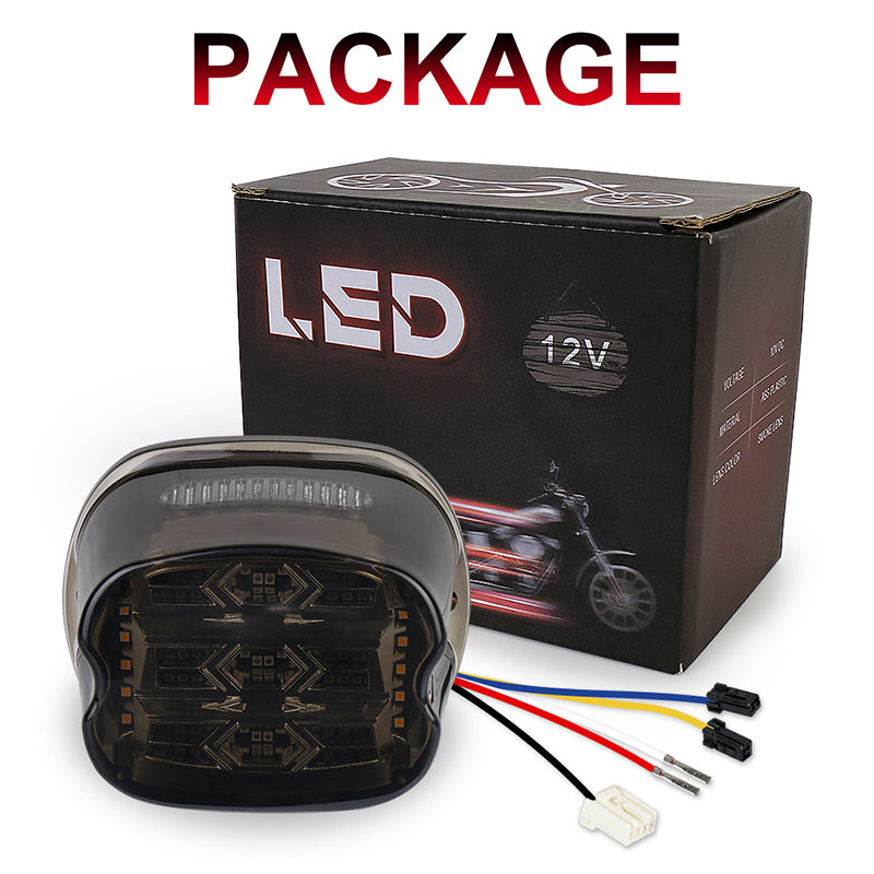 LED Tail Light with Turn Signal 300% Bright Brake Light Smoke Lens Rear Light Compatible with Harley Road King Electra Glide Road Glide Softail Sportster Dyna