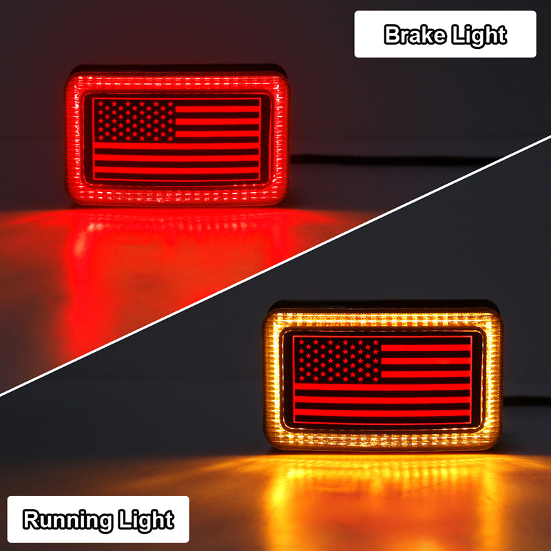 ATV Tail Light with DRL US Flag Design Brake Light Smoke Lens for ATV UTV Yamaha Grizzly Viking Rhino Big Bear Kodiak Bruin Wolverin Bear Tracker