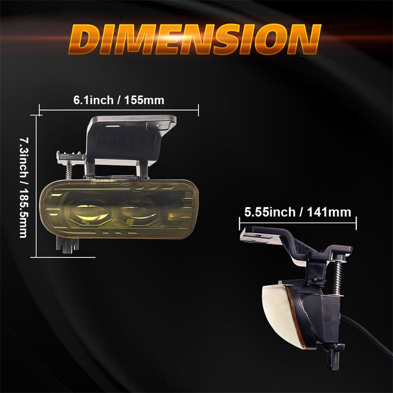 LED Fog Lights Yellow Lens Dual 4D Projector Bumper Lights Compatible with 1999-2002 Chevy Silverado 1500 2500, 2000-2001 Silverado 3500, 2000-2006 Chevrolet Suburban Tahoe