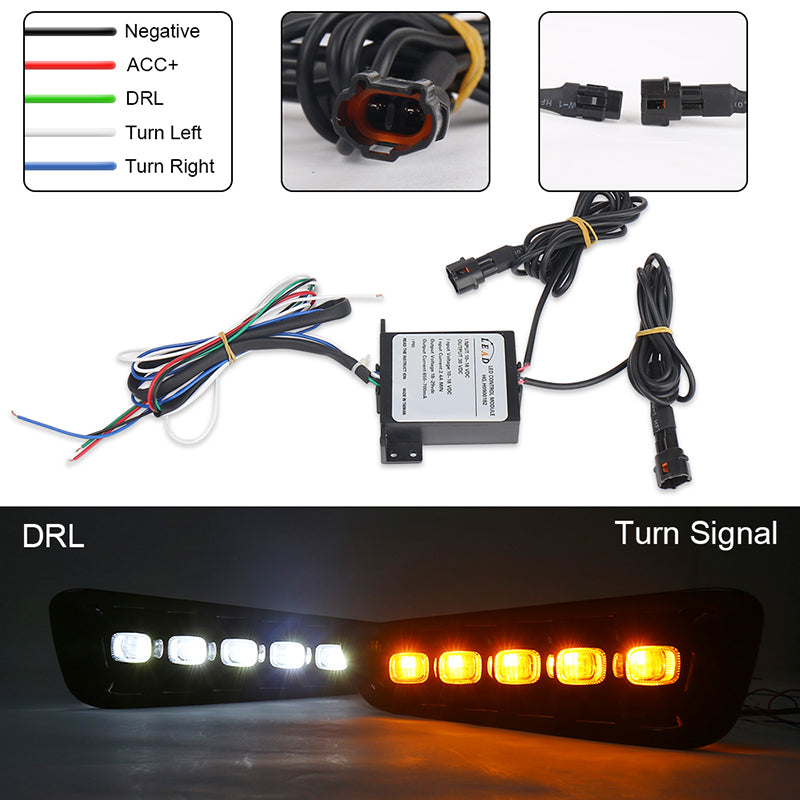 Ford Raptor Fog Lights with Switchback LED Turn Signals Daytime Running Light Compatible for Ford Raptor 2017 2018 2019 2020 Gen 2