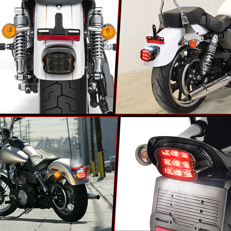 LED Tail Light with Turn Signal 300% Bright Brake Light Smoke Lens Rear Light Compatible with Harley Road King Electra Glide Road Glide Softail Sportster Dyna