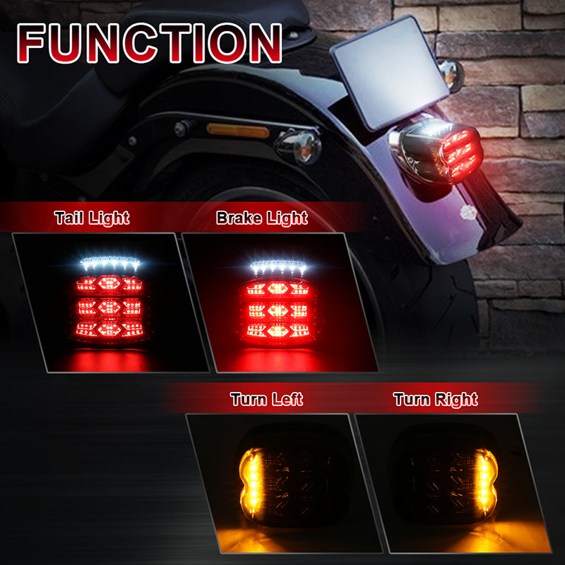 LED Tail Light with Turn Signal 300% Bright Brake Light Smoke Lens Rear Light Compatible with Harley Road King Electra Glide Road Glide Softail Sportster Dyna