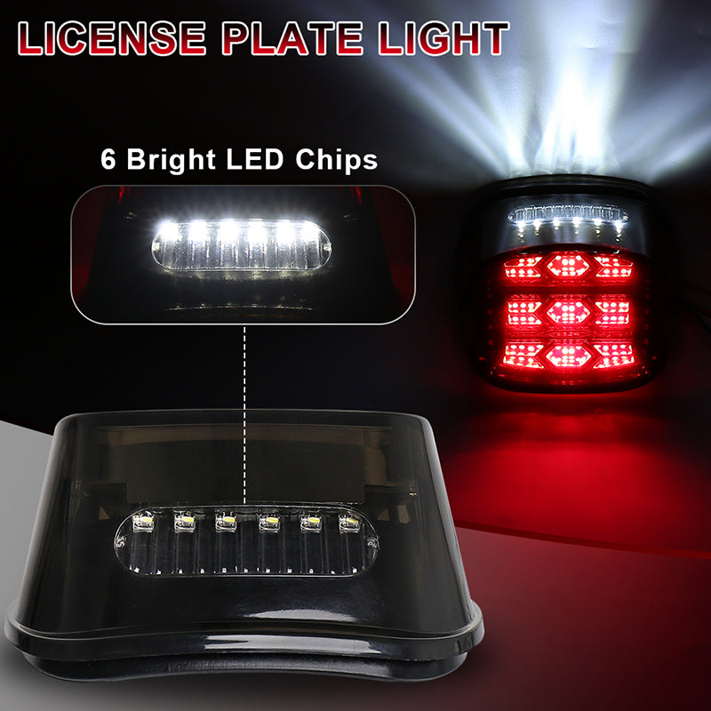 LED Tail Light with Turn Signal 300% Bright Brake Light Smoke Lens Rear Light Compatible with Harley Road King Electra Glide Road Glide Softail Sportster Dyna