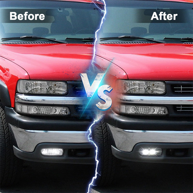 LED Fog Lights Replacement 300% Bright Bumper Fog Lights Compatible with 1999-2002 Chevy Silverado 1500 2500, 2000-2001 Chevy Silverado 3500, 2000-2006 Chevrolet Suburban Tahoe