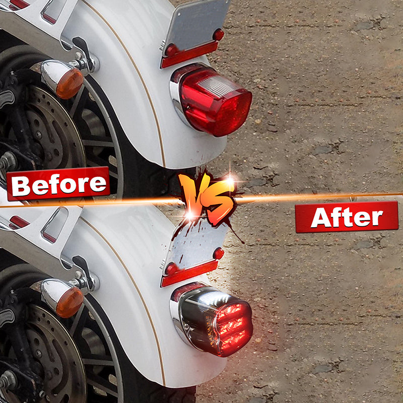 LED Tail Light with Turn Signal 300% Bright Brake Light Smoke Lens Rear Light Compatible with Harley Road King Electra Glide Road Glide Softail Sportster Dyna