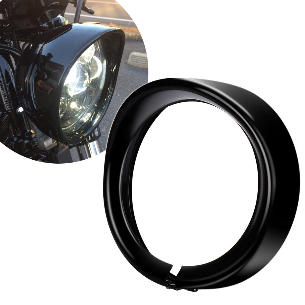 Headlight Trim Ring 7 inch Headlight Black Visor Ring for Davidson Road King Street Glide