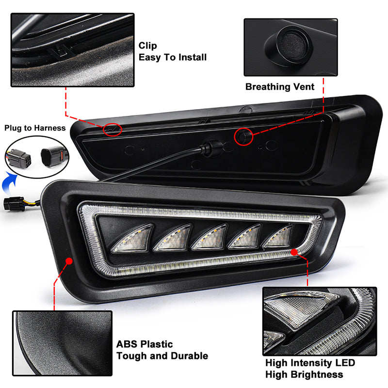 Ford Raptor Fog Lights with Ice Blue LED Amber Sequential Turn Signal Waterproof Raptor Bumper Lights Compatible with Gen 2 Ford Raptor 2017 2018 2019 2020
