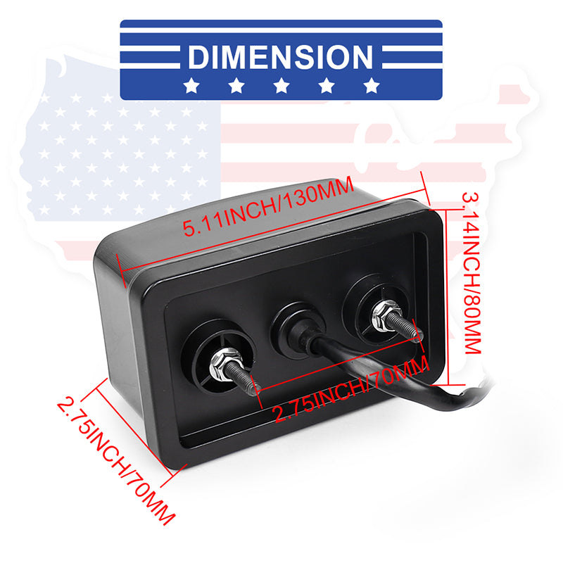ATV Tail Light LED Smoke Lens with Reverse Brake Light, US Flag Design Tail Light for ATV UTV Yamaha Rhino Viking Grizzly Big Bear Kodiak Bruin Wolverin Bear Tracker