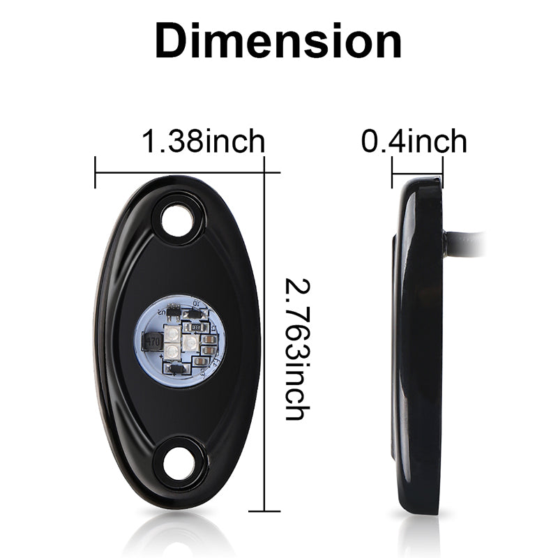 2 Pods LED Rock Lights, Green Off Road Rock Lights Waterproof IP68 Underglow Light Kit Compatible with Truck Pickups Cars ATV UTV SUV Motorcycle Boat