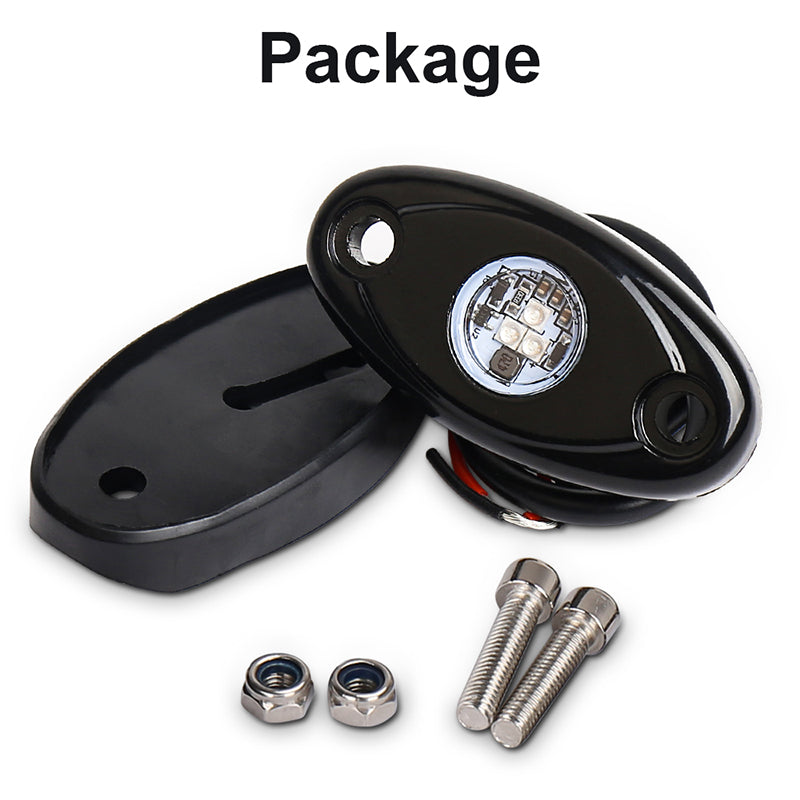 2 Pods LED Rock Lights, Green Off Road Rock Lights Waterproof IP68 Underglow Light Kit Compatible with Truck Pickups Cars ATV UTV SUV Motorcycle Boat