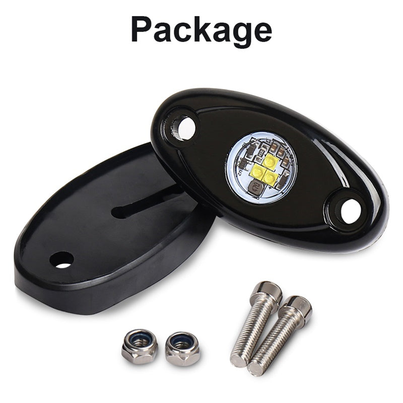 White LED Rock Lights, 2 Pods Underglow LED Rock Light Kit Waterproof IP68 Under Body Wheel Well Lights Compatible with Truck Pickups Cars ATV UTV SUV Motorcycle Boat