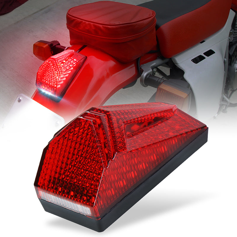 LED Tail Light 500% Bright Rear Brake Light with White License Plate Lighting Compatible with Dirt Bike Enduro Cafe Custom Honda XR650L XR600R