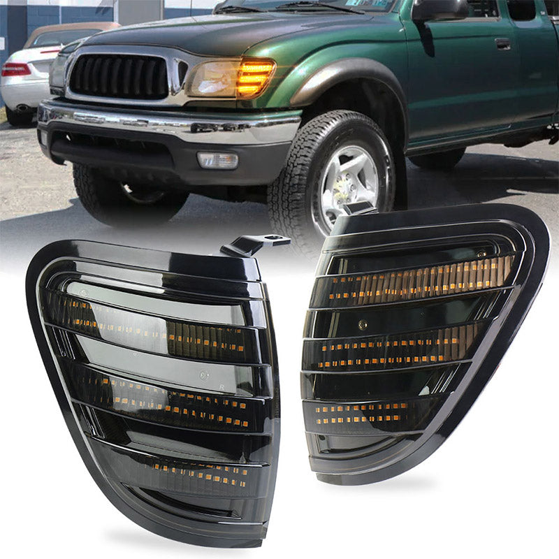LED Corner Lights, Smoke Lens Waterproof Side Marker Light Assembly Compatible with 2001 2002 2003 2004 Toyota Tacoma Pickup Replacement for 8161004090B0 8162004090B0