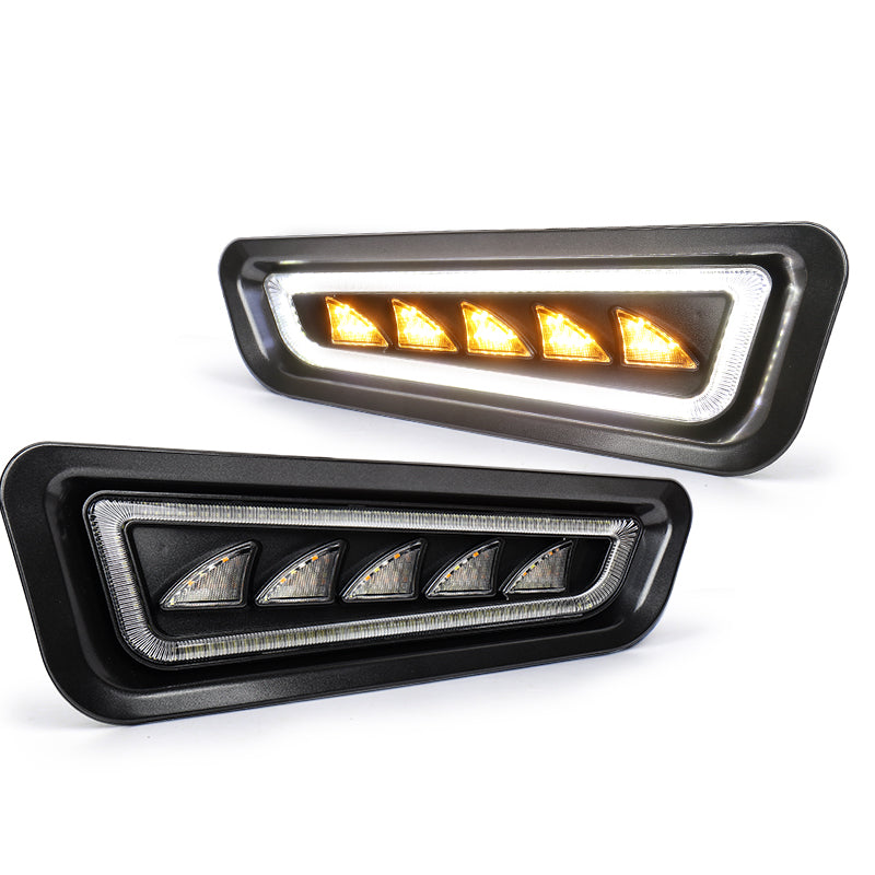 Ford Raptor Fog Lights with Ice Blue LED Amber Sequential Turn Signal Waterproof Raptor Bumper Lights Compatible with Gen 2 Ford Raptor 2017 2018 2019 2020