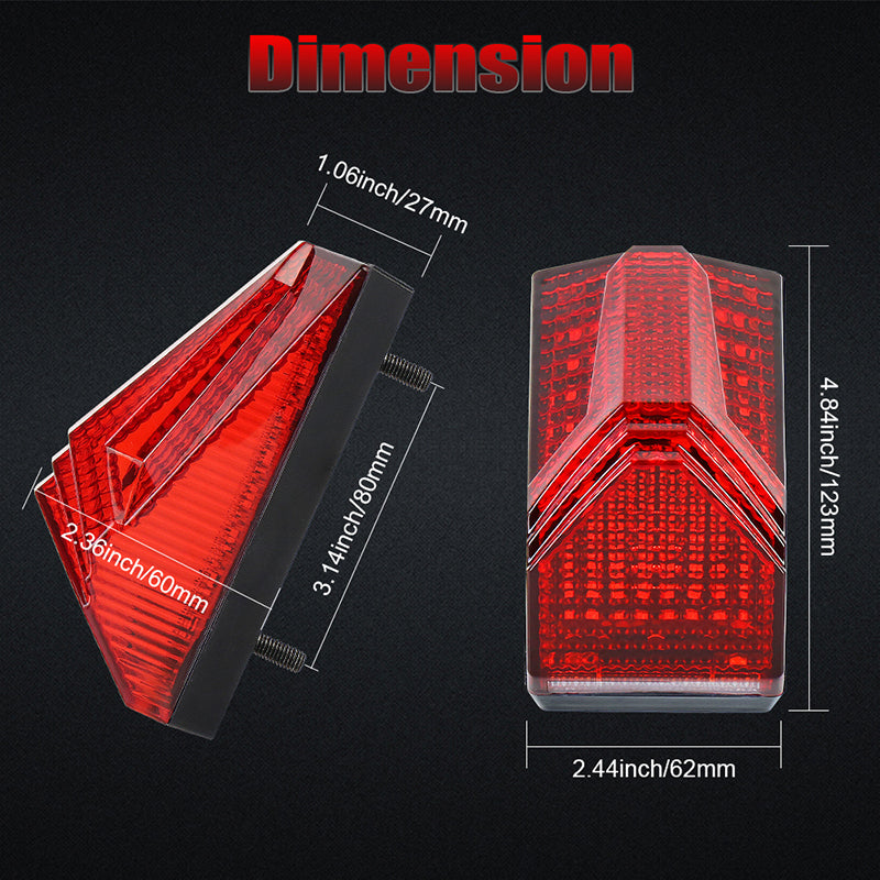 LED Tail Light 500% Bright Rear Brake Light with White License Plate Lighting Compatible with Dirt Bike Enduro Cafe Custom Honda XR650L XR600R