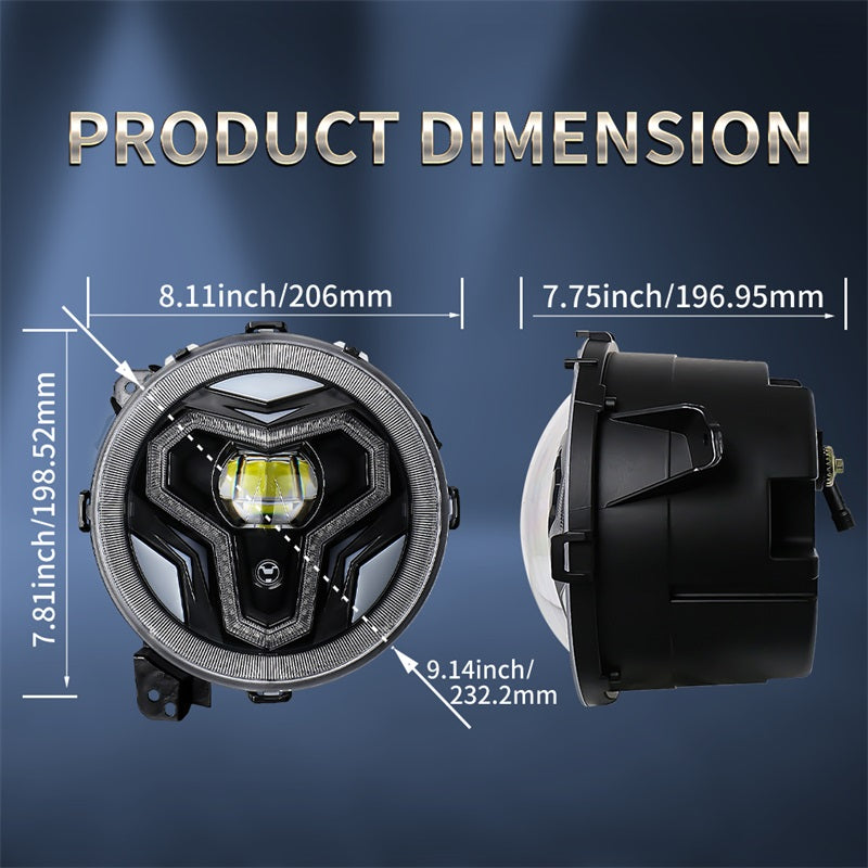 JL Headlights, 9 inch RGB Headlights with Multi-Function Halo White DRL for Jeep Wrangler JL Sahara Rubicon 2018-2023 Gladiator JT