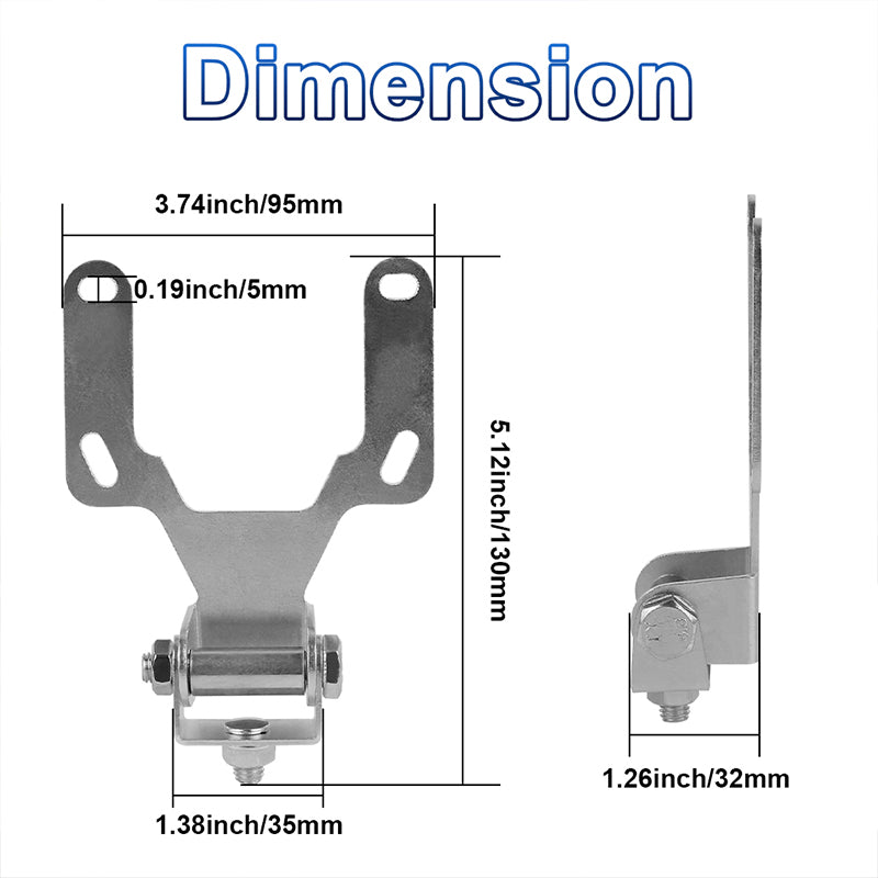 4x6 Inch Headlight Mounting Bracket Adjustable Stainless Steel Mount Bracket for Heavy Duty Truck Tractor ATV Semi Truck 1PC
