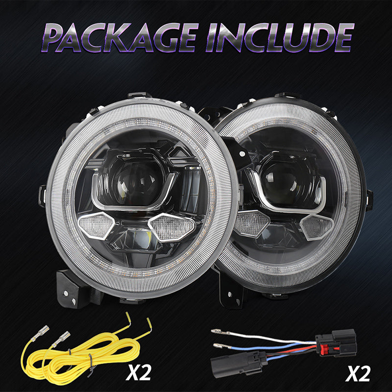 Gladiator Headlights, 9” Round JL LED Headlights 500% Bright Anti-glare DOT Approved with DRL Welcome Light Turn Signal Compatible with 2018-2023 Jeep Wrangler JL JLU Gladiator JT