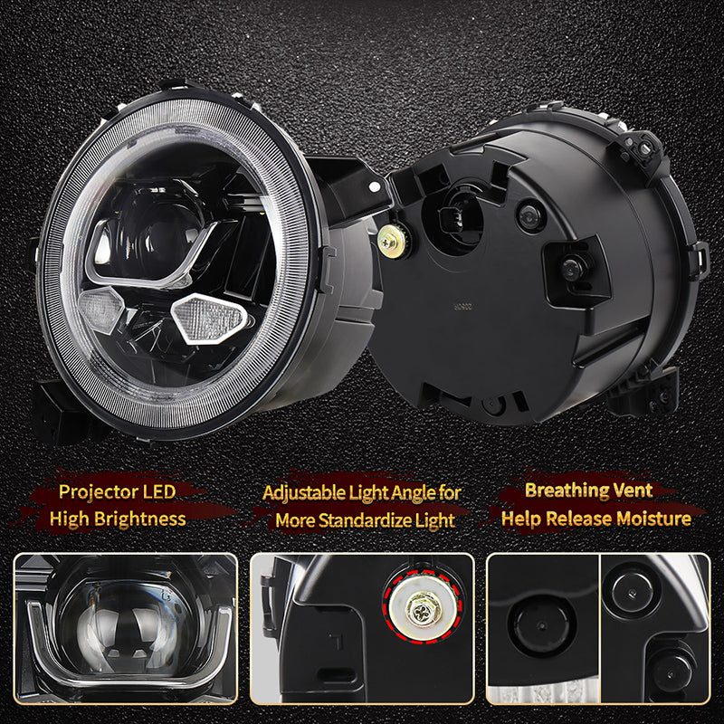 Gladiator Headlights, 9” Round JL LED Headlights 500% Bright Anti-glare DOT Approved with DRL Welcome Light Turn Signal Compatible with 2018-2023 Jeep Wrangler JL JLU Gladiator JT
