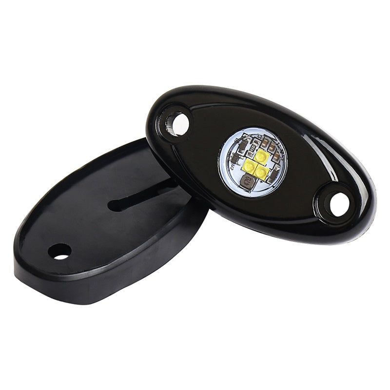 White LED Rock Lights, 2 Pods Underglow LED Rock Light Kit Waterproof IP68 Under Body Wheel Well Lights Compatible with Truck Pickups Cars ATV UTV SUV Motorcycle Boat