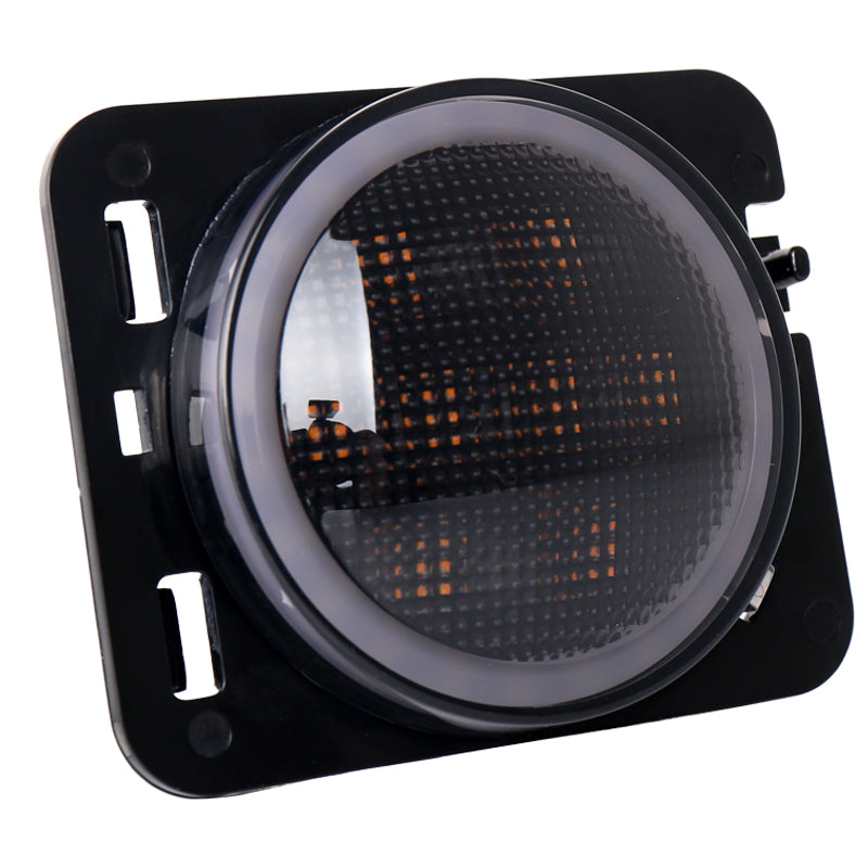 LED Side Marker Lights White DRL Amber LED Turn Signal Lights Fender Signal Parking Lights Compatible with 07-17 Wrangler JK JKU