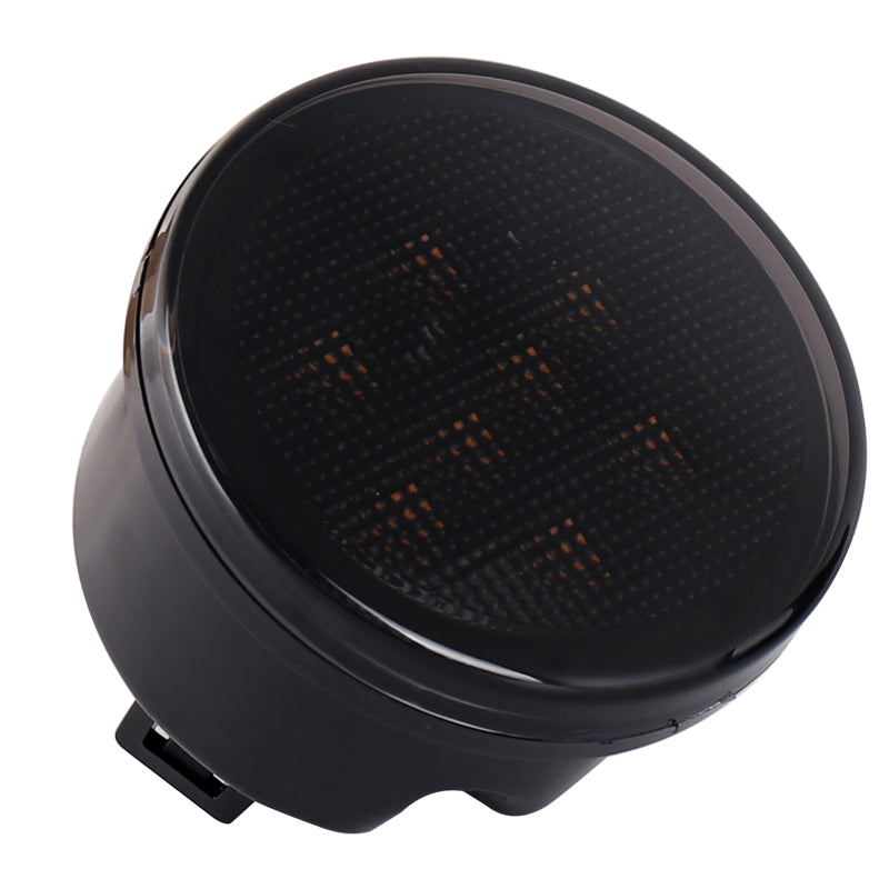 JK Turn Signal Lights Smoke Lens Amber LED Front Grill Indicator Parking Lights for Jeep Wrangler JK JKU 2007-2017