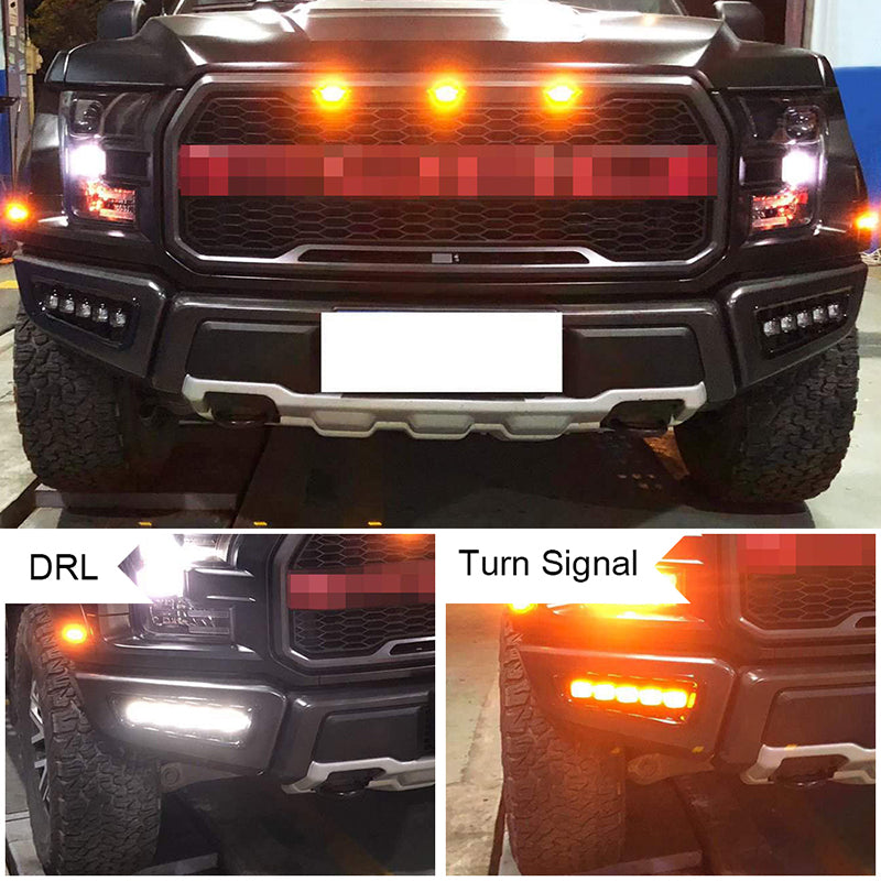 Ford Raptor Fog Lights with Switchback LED Turn Signals Daytime Running Light Compatible for Ford Raptor 2017 2018 2019 2020 Gen 2
