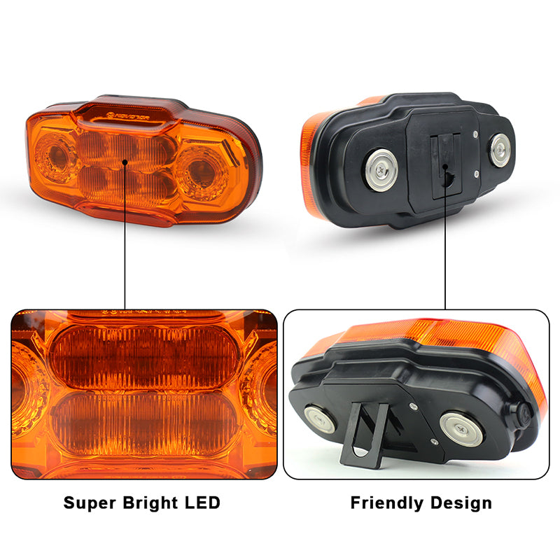 Wireless Logger Light Kit, Magnetic Amber LED Warning Beacon Light 3 Flashing Modes Trailer Light kit for Logging Truck, Boat Trailer, Camper, RV, 1PCS