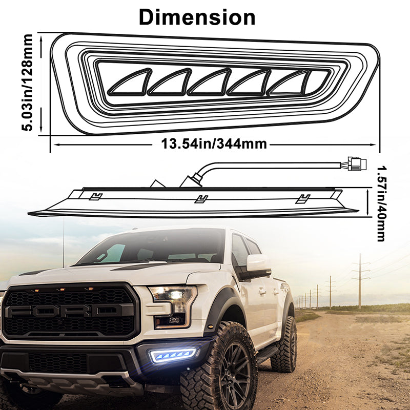 Ford Raptor Fog Lights with Ice Blue LED Amber Sequential Turn Signal Waterproof Raptor Bumper Lights Compatible with Gen 2 Ford Raptor 2017 2018 2019 2020