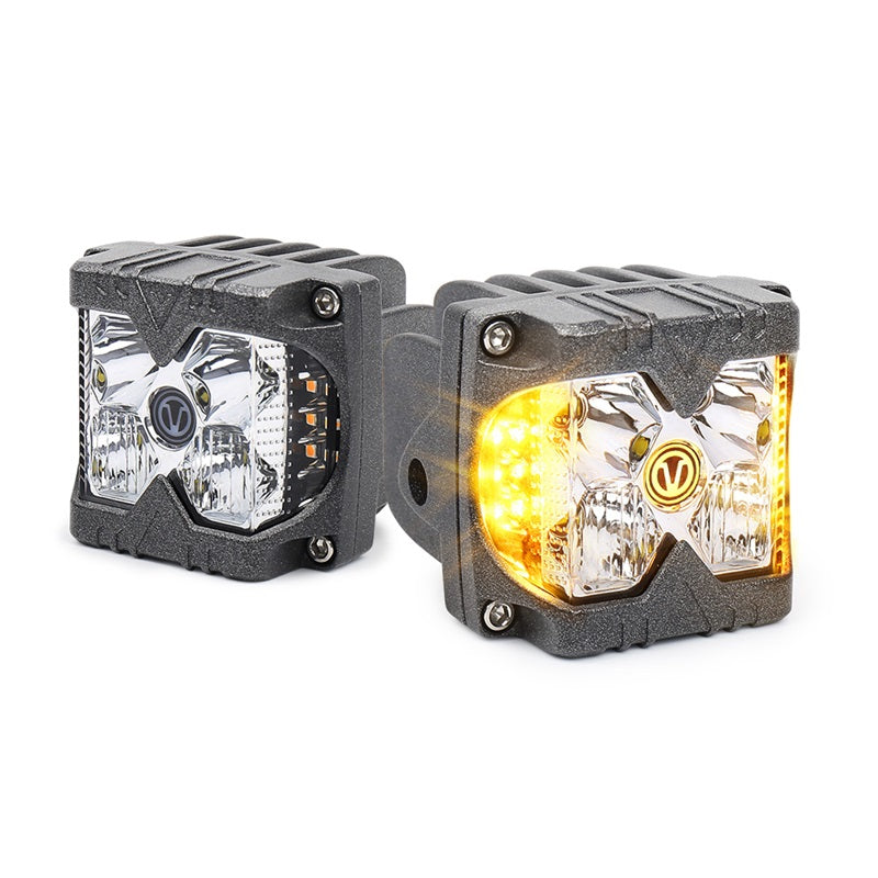 Side Shooter Led Lights, IP68 Waterproof LED Pods with Separate Solid & Strobe Amber Dual Side Cube Driving Lights Compatible with Truck Jeep Motorcycle ATV SUV 4x4
