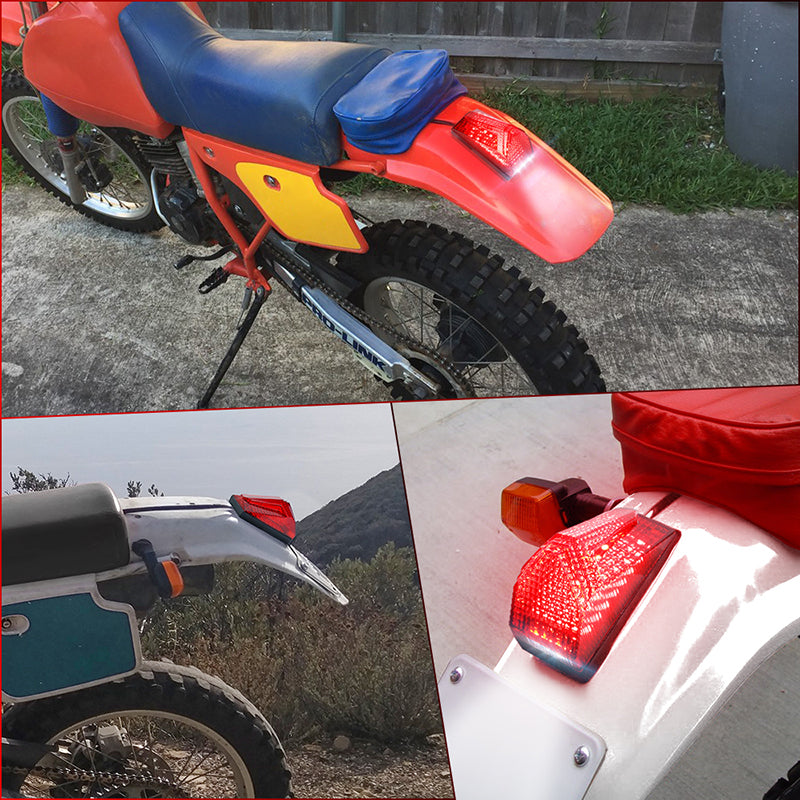 LED Tail Light 500% Bright Rear Brake Light with White License Plate Lighting Compatible with Dirt Bike Enduro Cafe Custom Honda XR650L XR600R