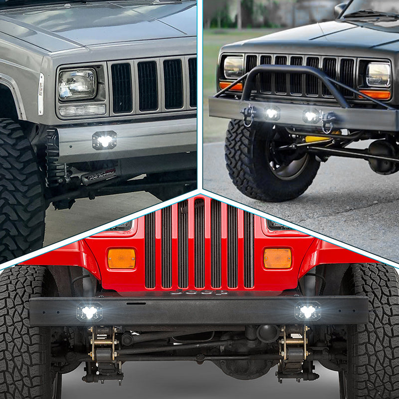 Flush Mount LED Pods, 5 inch 40W Off Road Driving LED Pod Lights Waterproof with Projector White Spot Beam Reverse Lights for Trucks ATV SUV UTV 4x4