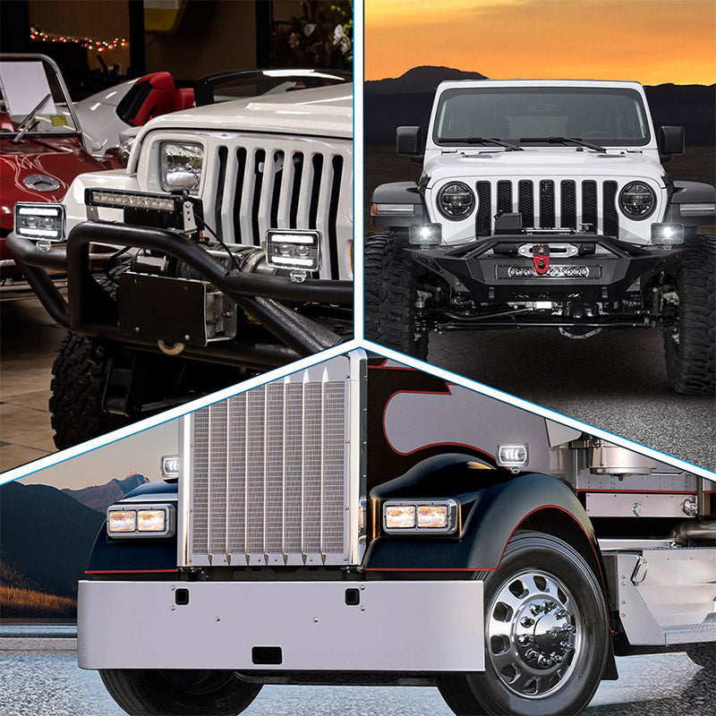 4x6 Inch Headlight Mounting Bracket Adjustable Stainless Steel Mount Bracket for Heavy Duty Truck Tractor ATV Semi Truck 1PC