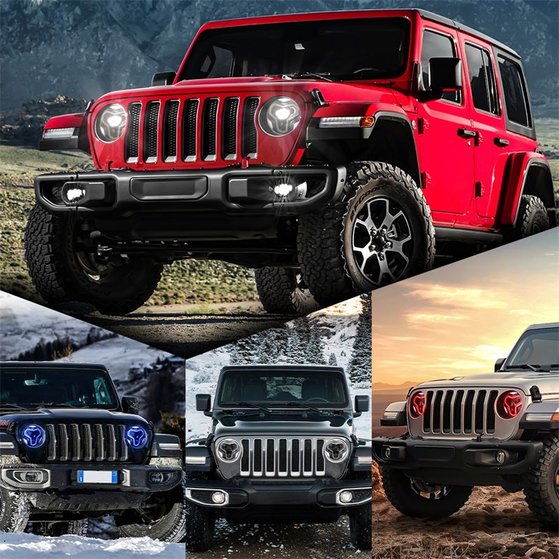 JL Headlights, 9 inch RGB Headlights with Multi-Function Halo White DRL for Jeep Wrangler JL Sahara Rubicon 2018-2023 Gladiator JT