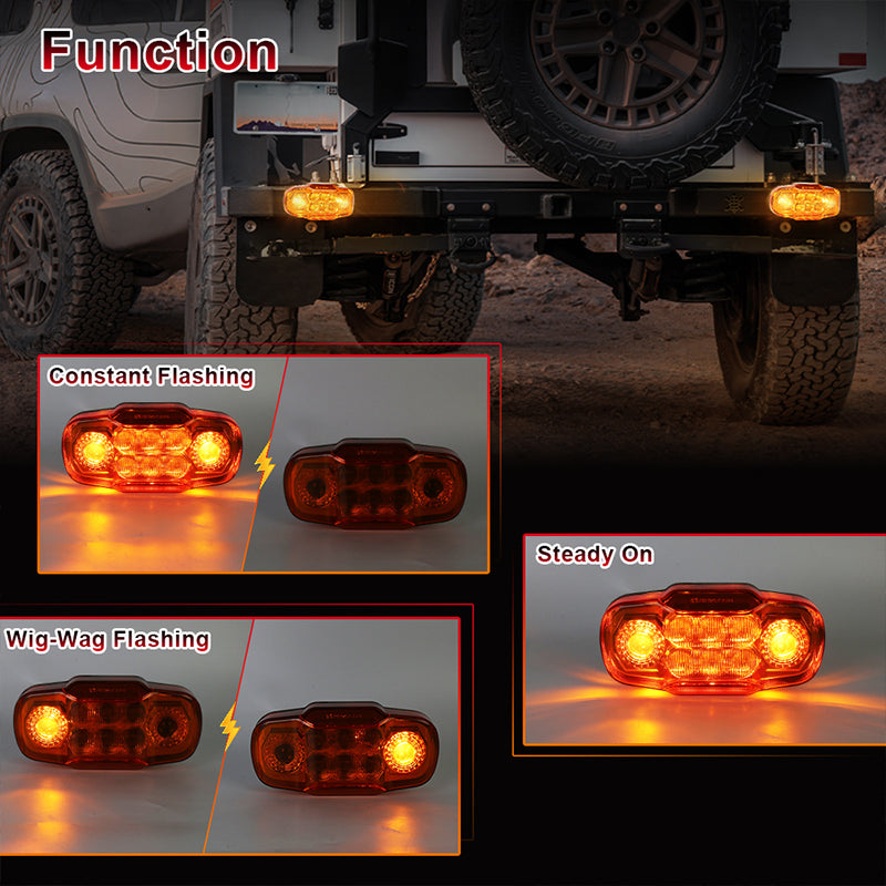 Wireless Logger Light Kit, Magnetic Amber LED Warning Beacon Light 3 Flashing Modes Trailer Light kit for Logging Truck, Boat Trailer, Camper, RV, 1PCS