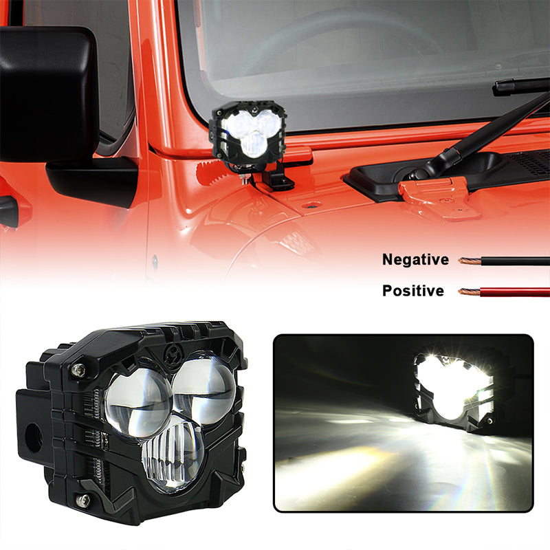 3 Inch LED Pod Lights, 40W Waterproof Off Road Light Pods with Projector Spot Beam Ditch Light LED Cube Lights for Trucks ATV SUV UTV 4x4 Boat, black