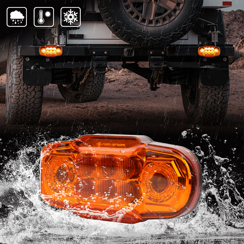 Wireless Logger Light Kit, Magnetic Amber LED Warning Beacon Light 3 Flashing Modes Trailer Light kit for Logging Truck, Boat Trailer, Camper, RV, 1PCS