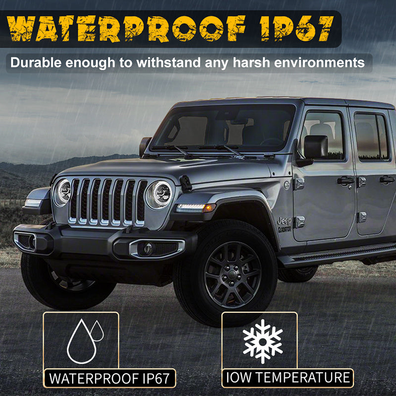 Gladiator Headlights, 9” Round JL LED Headlights 500% Bright Anti-glare DOT Approved with DRL Welcome Light Turn Signal Compatible with 2018-2023 Jeep Wrangler JL JLU Gladiator JT