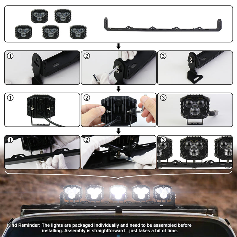 22 Inch LED Light Bar,Dual Color-Amber White 150W Spot Beam Off Road Lights With On/Off Wiring Harness Kit For Tractor,ATV,UTV,Boat,Trucks Roof Bumper