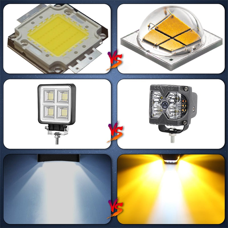 Side Shooter Led Lights, IP68 Waterproof LED Pods with Separate Solid & Strobe Amber Dual Side Cube Driving Lights Compatible with Truck Jeep Motorcycle ATV SUV 4x4