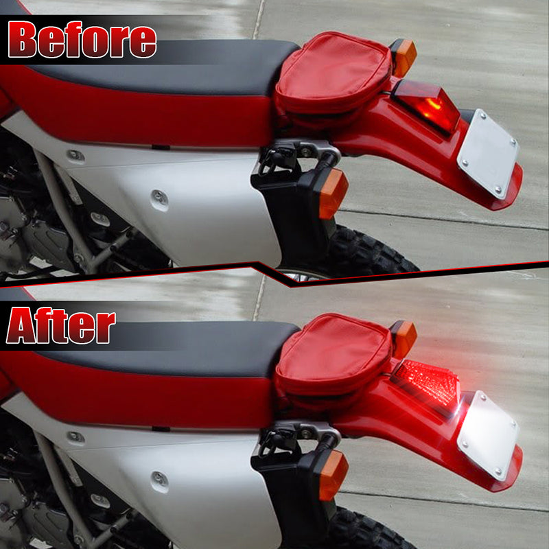 LED Tail Light 500% Bright Rear Brake Light with White License Plate Lighting Compatible with Dirt Bike Enduro Cafe Custom Honda XR650L XR600R