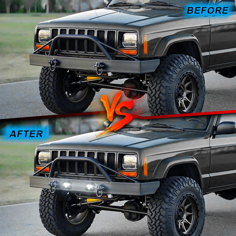 Flush Mount LED Pods, 5 inch 40W Off Road Driving LED Pod Lights Waterproof with Projector White Spot Beam Reverse Lights for Trucks ATV SUV UTV 4x4