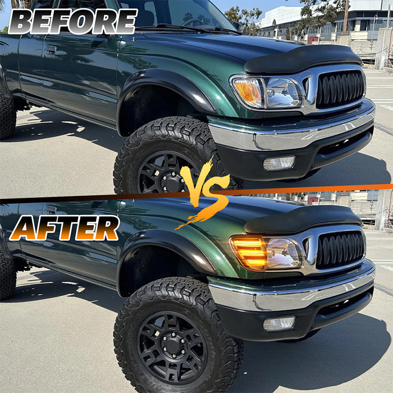 LED Corner Lights, Smoke Lens Waterproof Side Marker Light Assembly Compatible with 2001 2002 2003 2004 Toyota Tacoma Pickup Replacement for 8161004090B0 8162004090B0