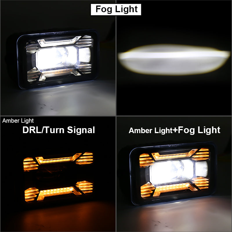 F150 LED Fog Lights, 4inch Fog Lights Upgrade X Design with Amber Turn Signal LED Front Bumper Fog Lamps Compatible with Ford F150 2015-2020 Ford Super Duty 2017 2018