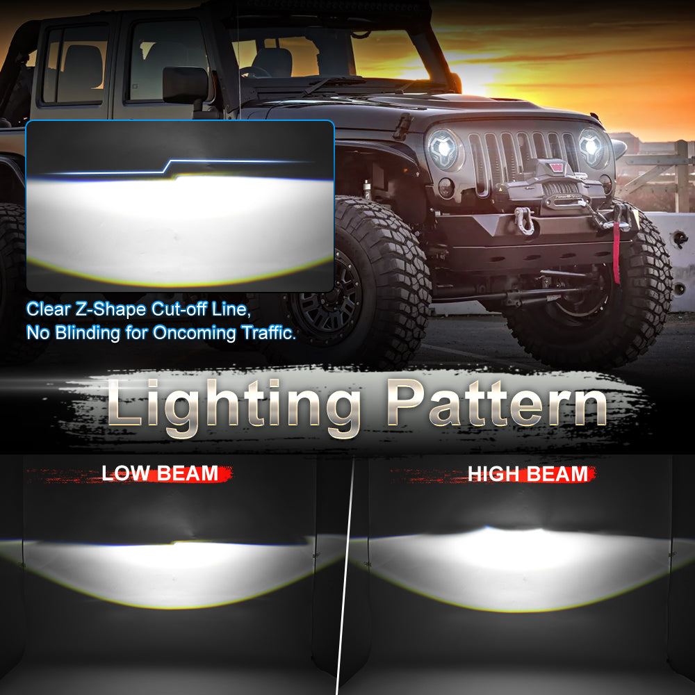 7 Inch RGB Headlights, 1000% Bright Multi-Color Halo Headlight Kit with Turn Signal High/Low Beam Compatible with Jeep Wrangler JK TJ LJ CJ Mazda Miata Chevy Hummer