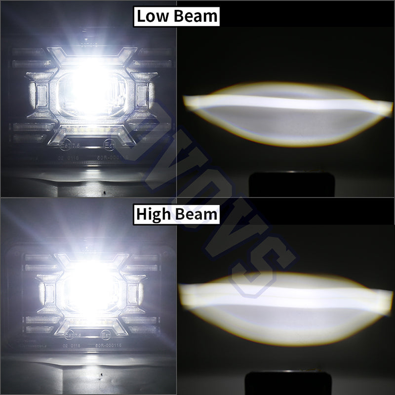4x6 LED Headlights with White&Blue DRL Amber Turn Signal Exclusive X Design Seal Beam Headlights Compatible with Kenworth Peterbilt Monte Carlo 1986 Chevy C10