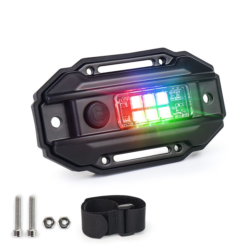 Universal RGB Strobe Roll Bar Mount Car LED Interior Light - UTV ATV Polaris RZR Can Am Truck - White/Red/Green/Blue